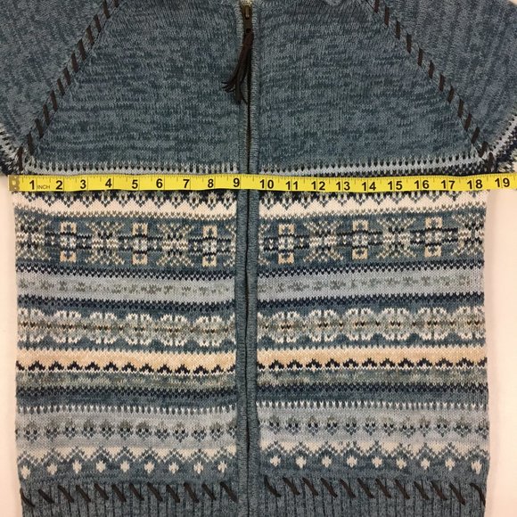 Classic Elements Fair Isle Cardigan Sweater Zip Up - Picture 9 of 11